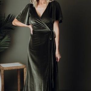 Baltic Born Meghan Olive Velvet Wrap Maxi